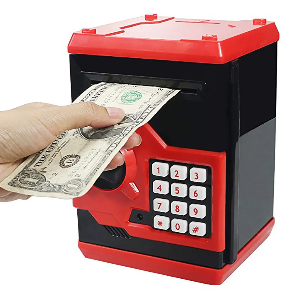 Us 15 86 43 Off Automatic Electronic Piggy Bank Atm Password Cash Coins Money Saving Atm Bank Safe Box Automatic Deposit Banknote Toys Gift In Money - 